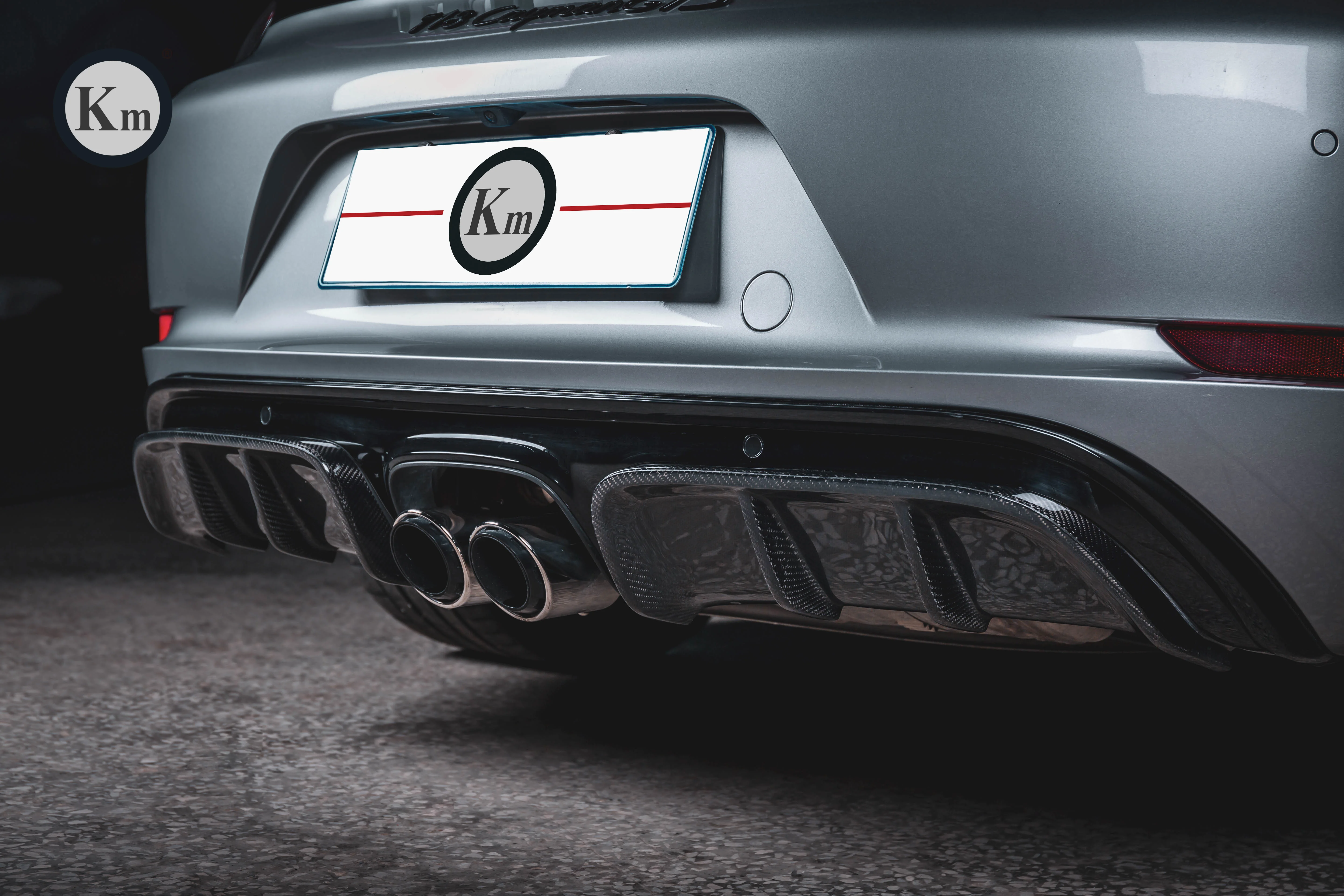 KM  For Porsche cayman boxster 718 982  carbon fiber  rear diffuser rear bumper front lip splitter front bumper 2016-up