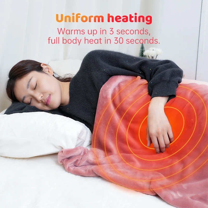 Wearable Heated Keep Warmer Blanket Infrared Graphene Heating Velvet Blanket Throw from Factory