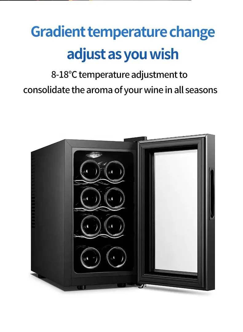 Vanace Portable Intelligent 8 Bottles Rack Inserts Glass Cabinet Wine