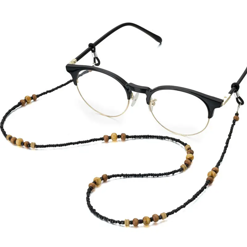 Custom glasses chain necklace cord eyewear retainer wood beaded sunglasses strap holder for women