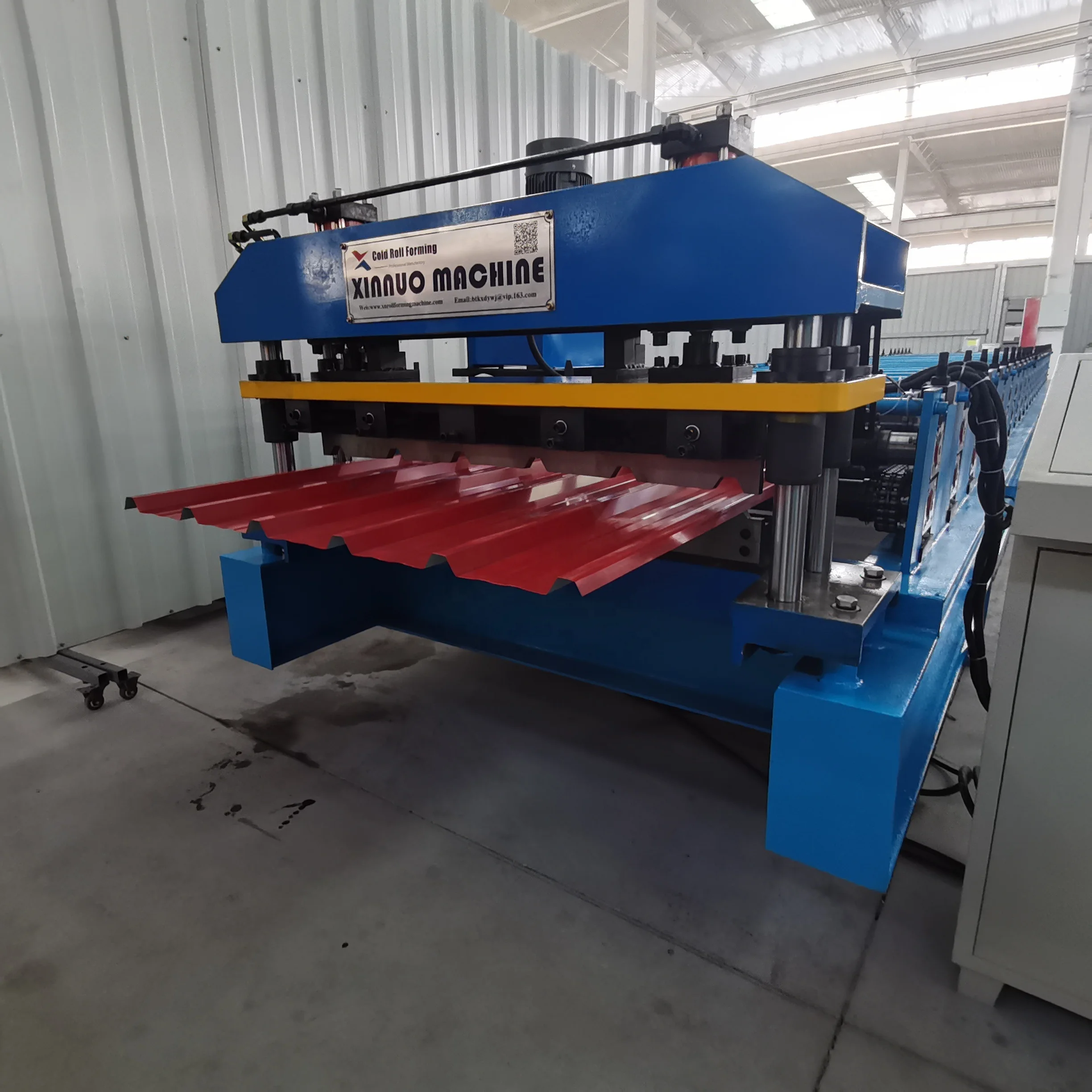 Full Automatic High-Quality Zinc Trapezoid Tile Metal Roof Sheet Cold Bending Roll Forming Machine