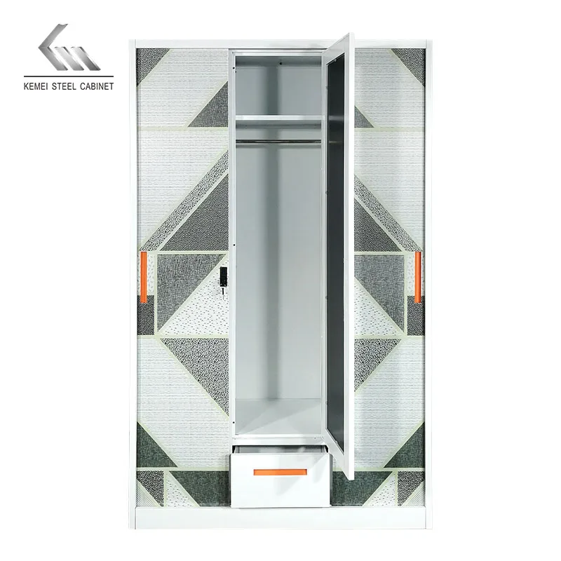 Metal almirah with locker and mirror metal locker wardrobe godrej 3 doors steel almirah locker  with safe box lock