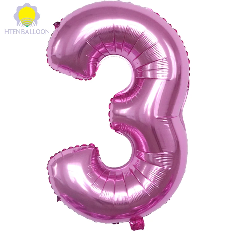 
32inch Pink Number Foil Balloons Party Birthday Party Decoration Supplies Large Globe Figure Air Balloons 