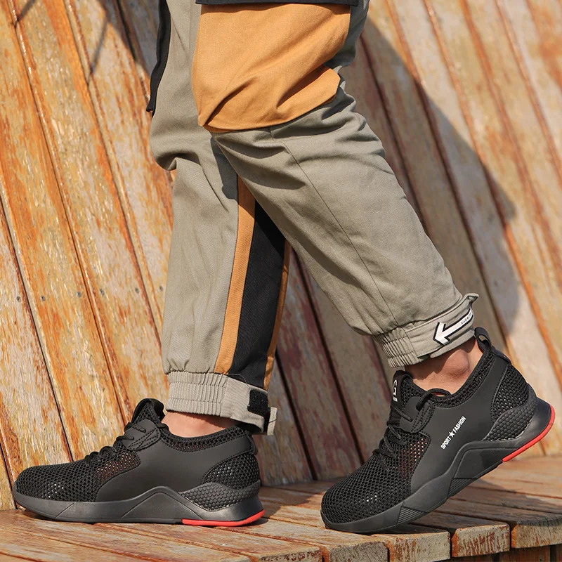 Summer Big mesh workman safety shoes sports safety shoes light weight safety shoes for man women