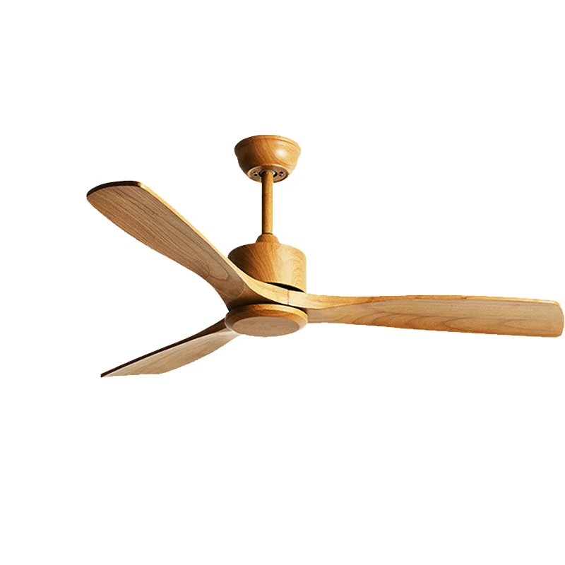 Popular fancy nordic design home energy saving wood blade low watt noise wooden ceiling fan without led light
