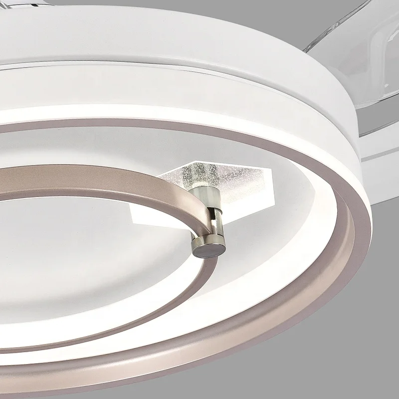 Y074 New 42 inch wave shaped invisible fan light 110 220v decorative bladeless remote control