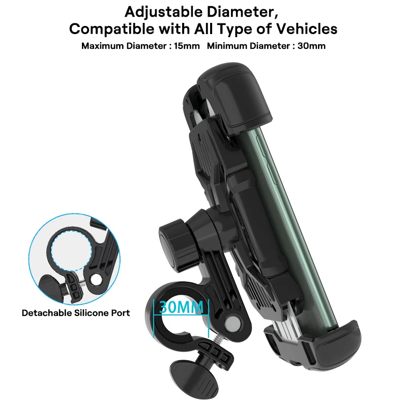 
Bike Phone Holder 360 Adjustable Angles Aluminum Silicone Bicycle Phone Mount Holder Motorcycle Cell Phone Bracket 