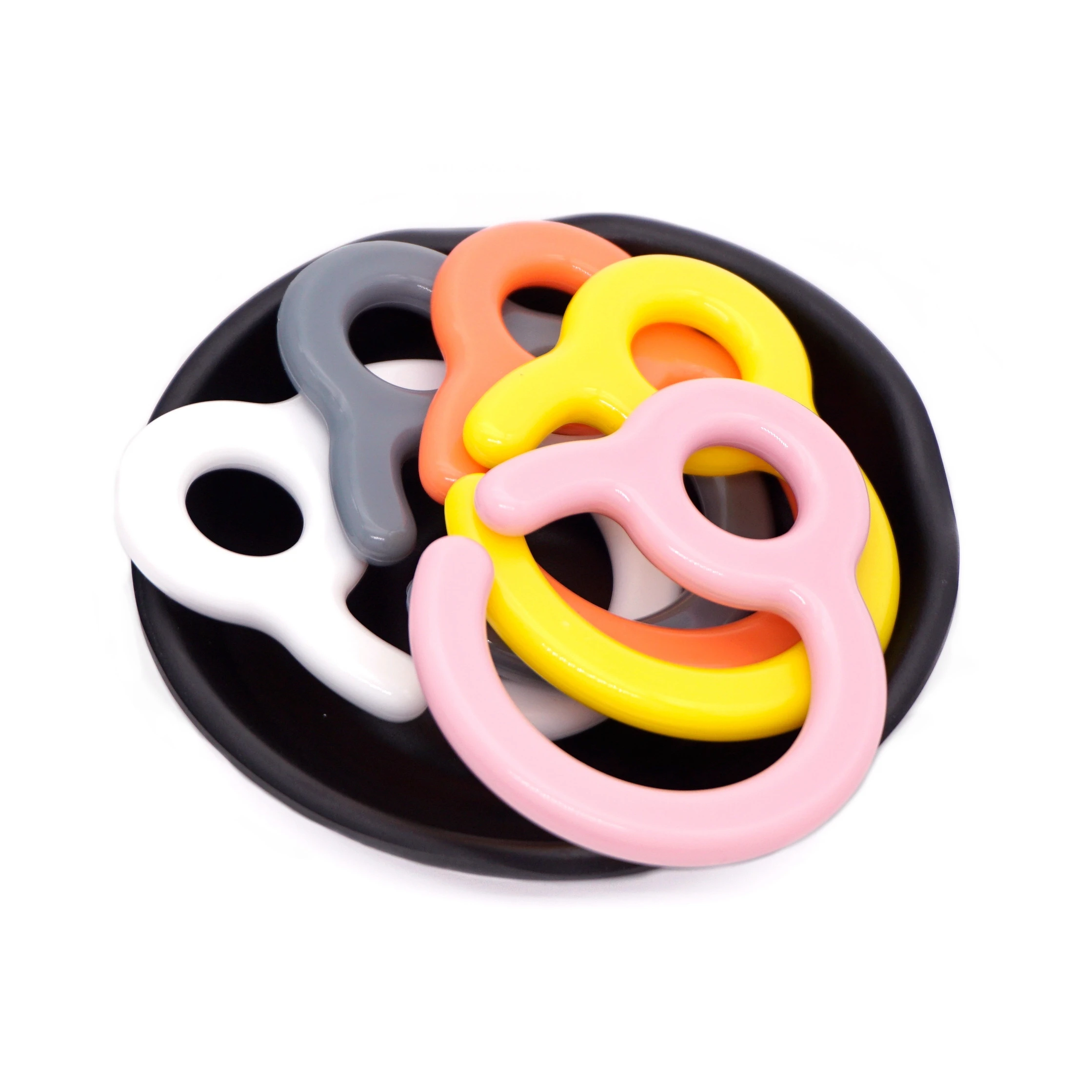 Hanging Teething Baby Plastic Teether Ring Toy Link Hook Rattle Loops Round Connecting Rings For Car Seat Stroller Accessory