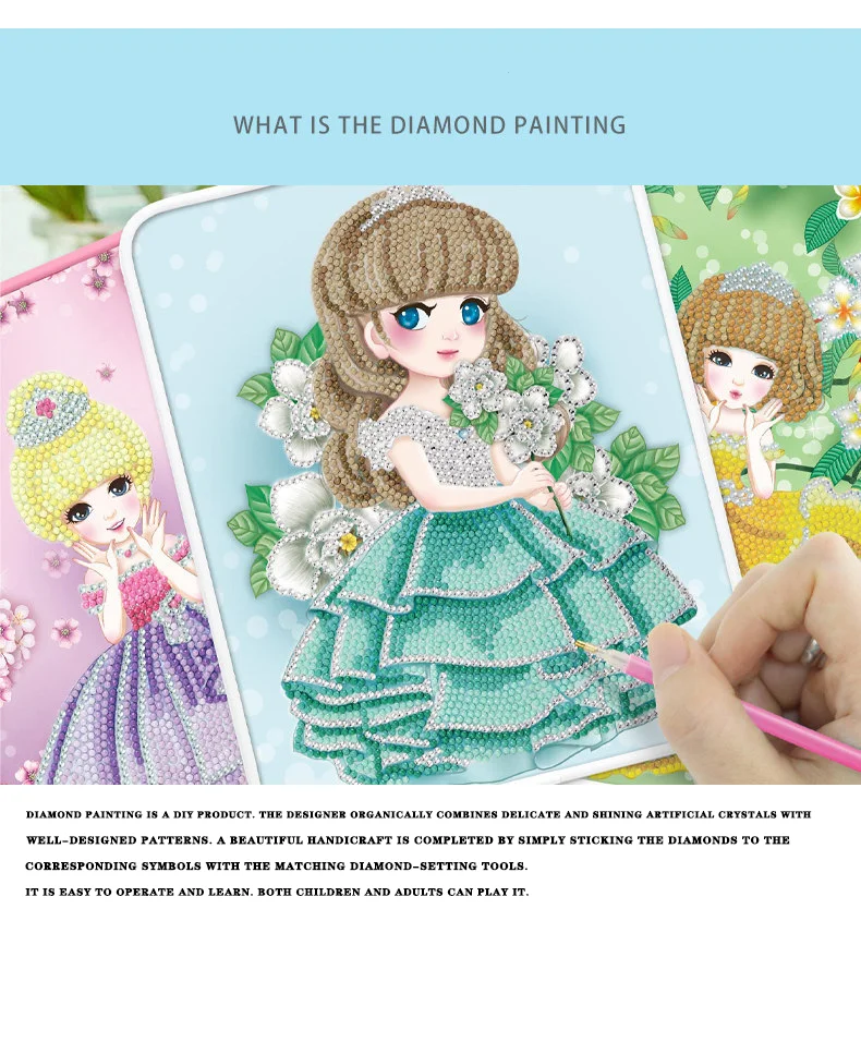 New 5D Crystal DIY Diamond Painting, Brick Stone Handmade DIY Educational Toy, Handmade Digital Diamond Dot Painting