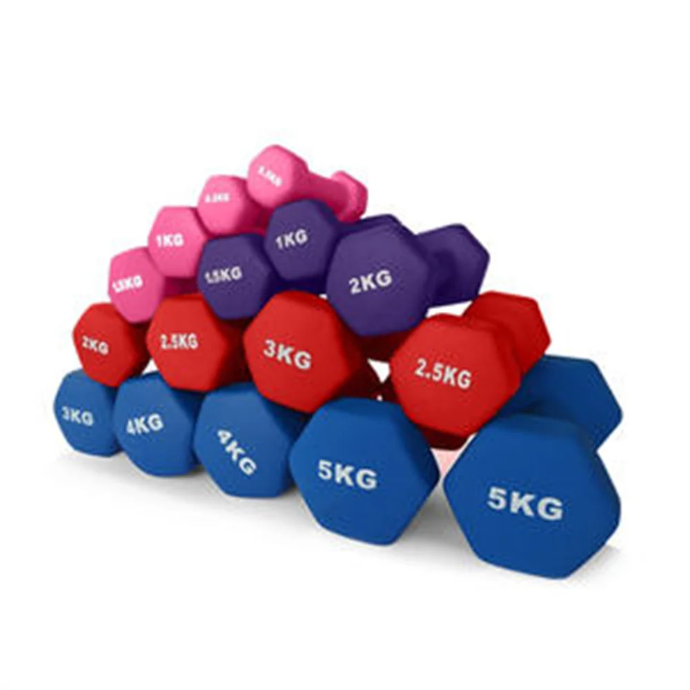 Weight Lifting high quality Colorful Rubber Hex Dumbbells Exercise Gym Dumbbells Set