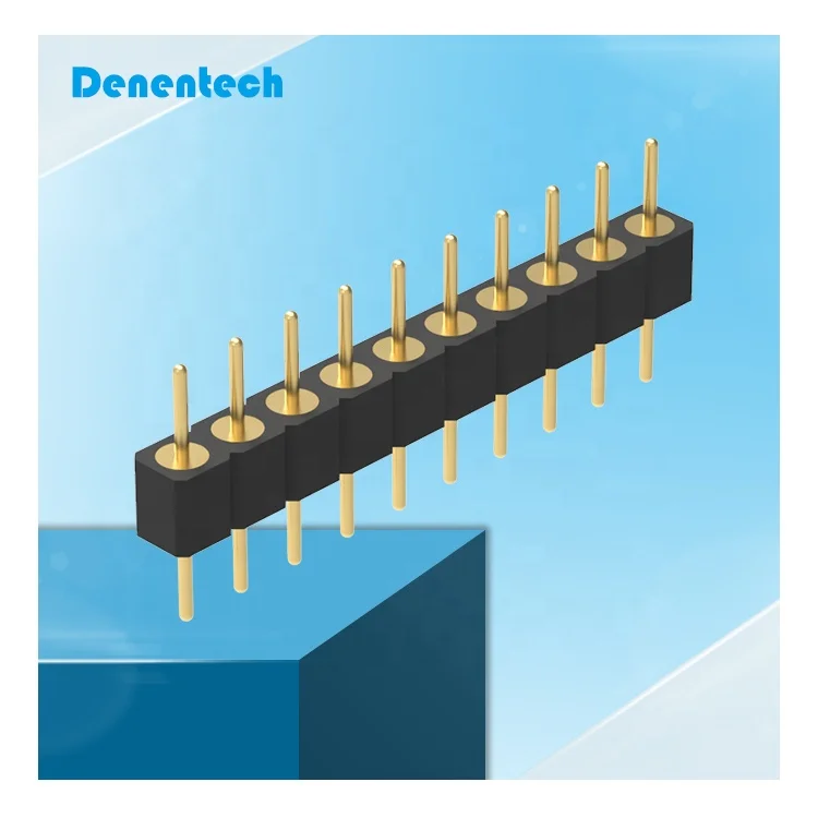 High quality straight connector pin header 2.54mm male Single Row Straight DIP machined pin header connector