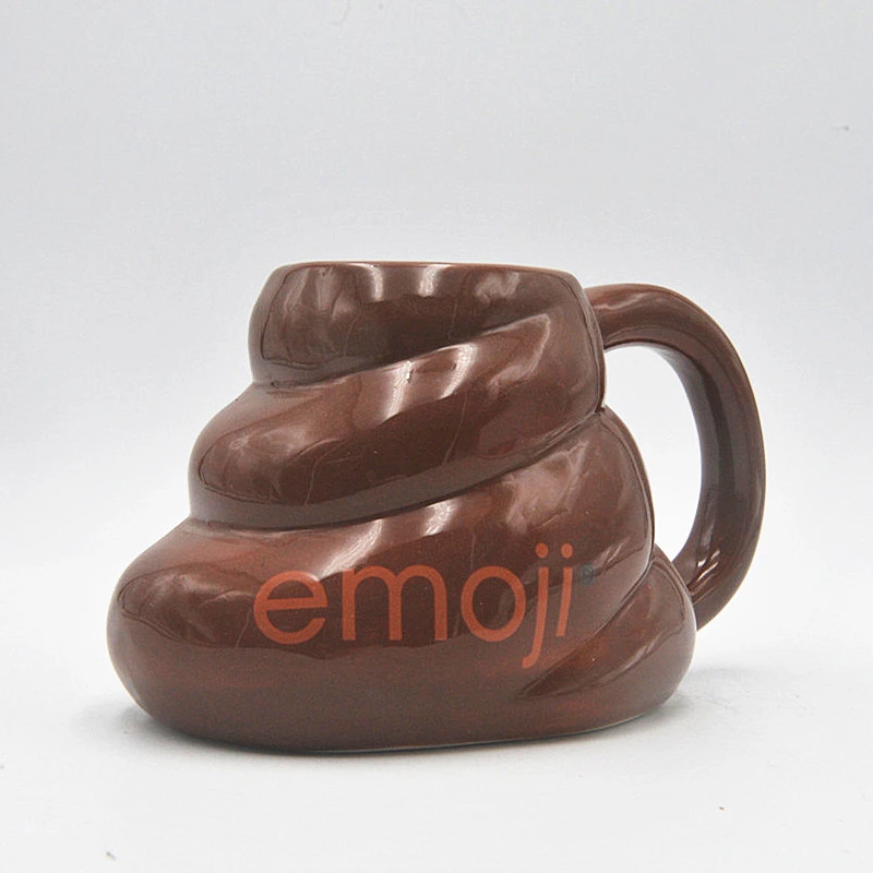 3D Creative Cheap Brown Coffee cup Poop Design Ceramic mug