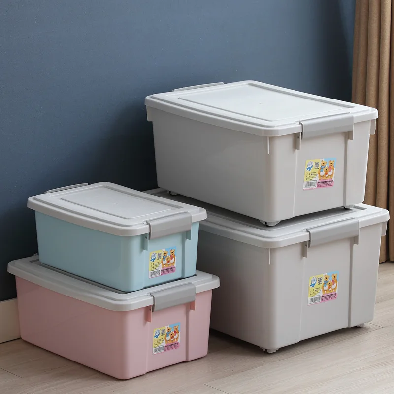 Colorful Plastic Storage Bin Multipurpose Storage Box For Food Clothes Sundries