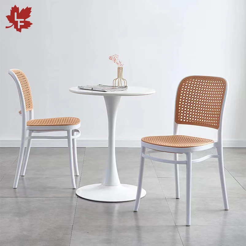 Новинка уличная и комнатная полипропиленовая Штабелируемая мебель для столовой дома ресторана кафе обеденные стулья пластиковые из ротанга в скандинавском