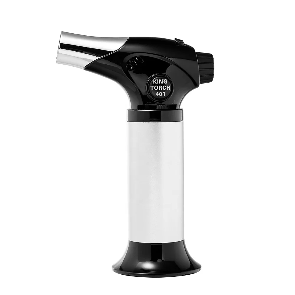 Kitchen Metal Butane Gas Flame Lighter Large Burner Flashlight Lighter Jet House Flame Treatment Gun For BBQ Cooking Tools