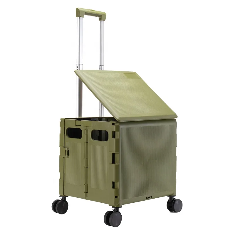 Light portable camping back-up car storage box foldable  luggage universal wheels climbing cart for grocery shopping