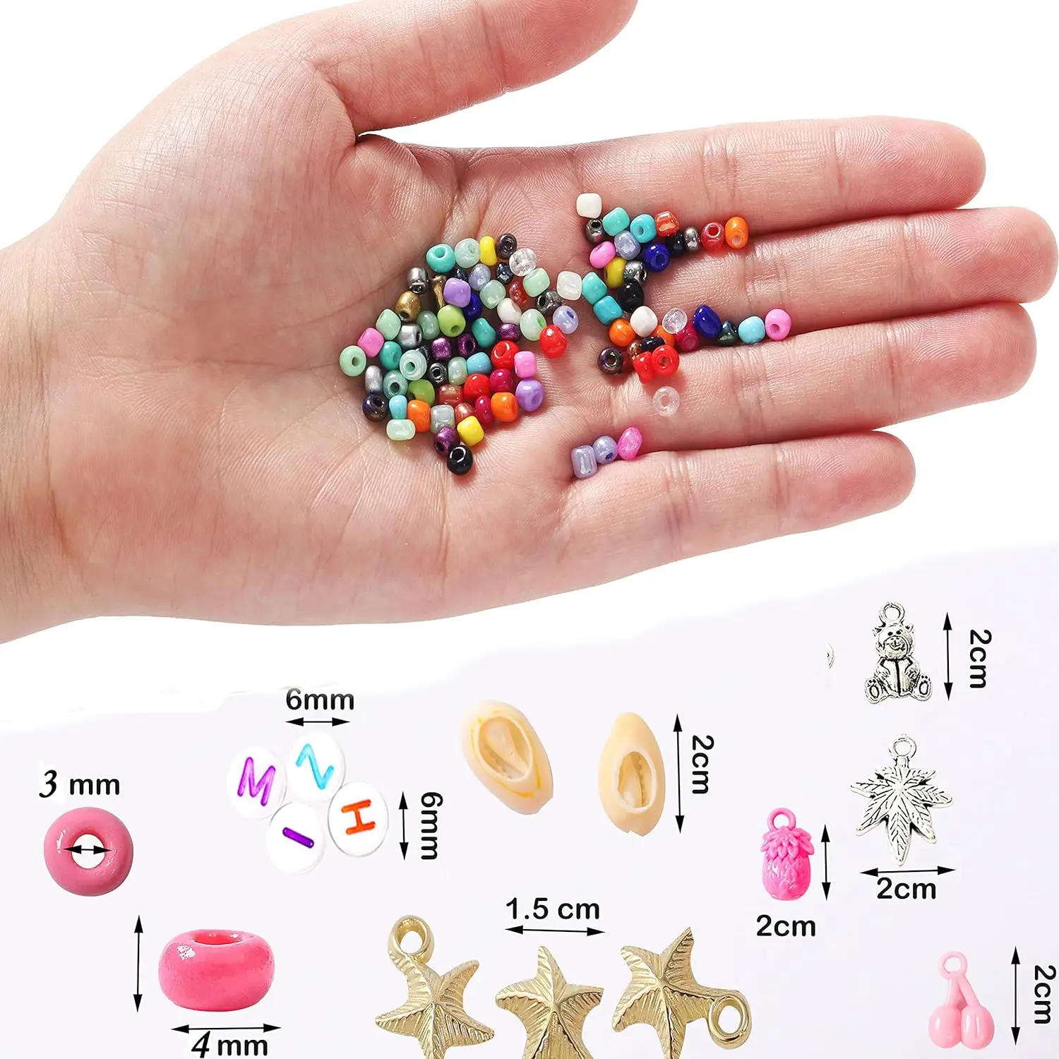 8800+pcs 4mm 12/0 48 Colors Glass Seed Beads Charms Bracelet Jewelry Making Beads Kit Gifts