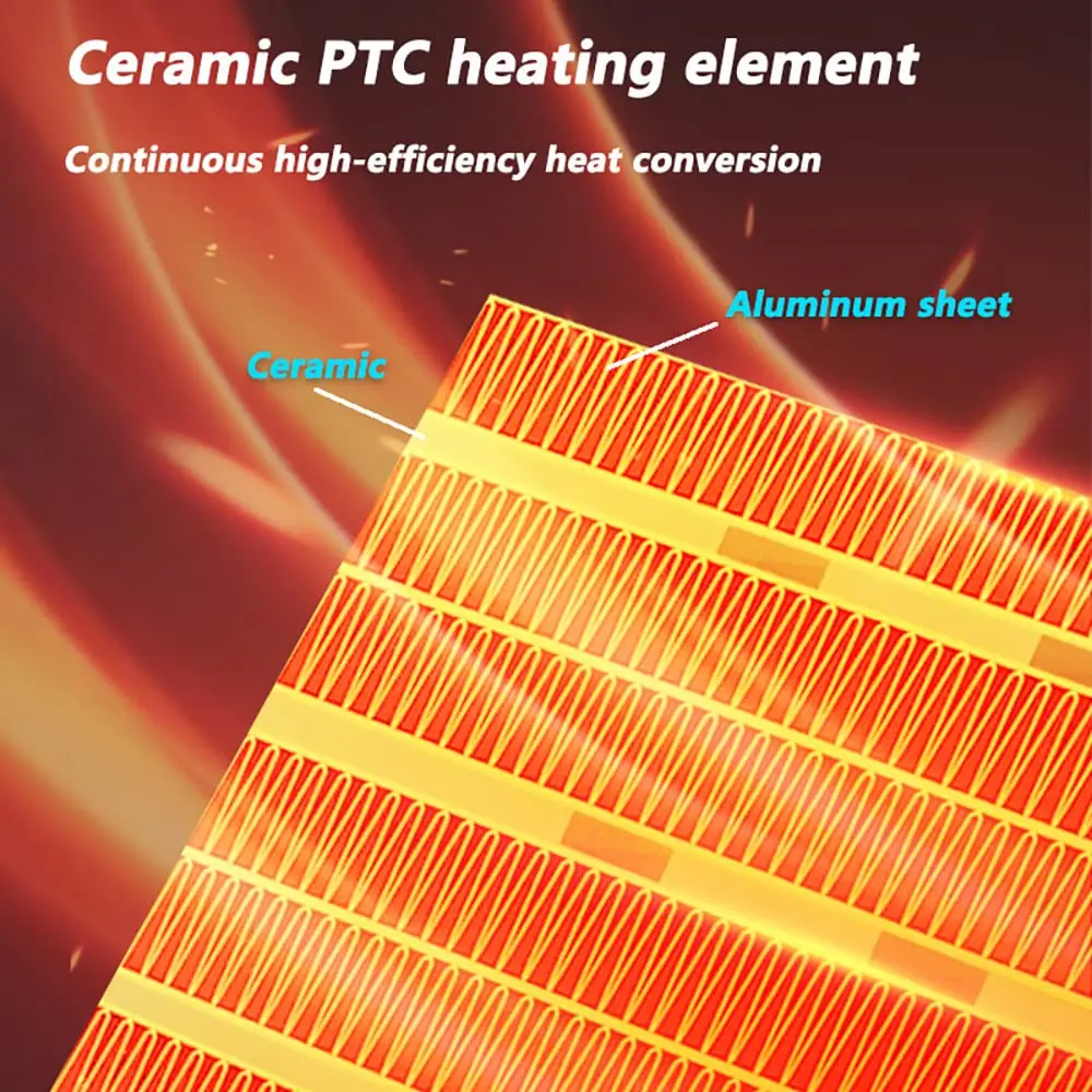 Portable 1200W PTC heater New frosted material electric car fan for easy desktop ventilation