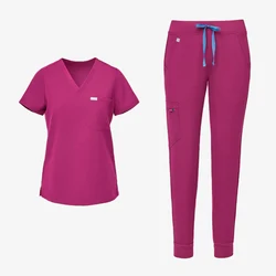 High Quality Hospital Uniforms 72% Polyester 21% Rayon 7% Spandex Scrubs Uniforms Suit Set