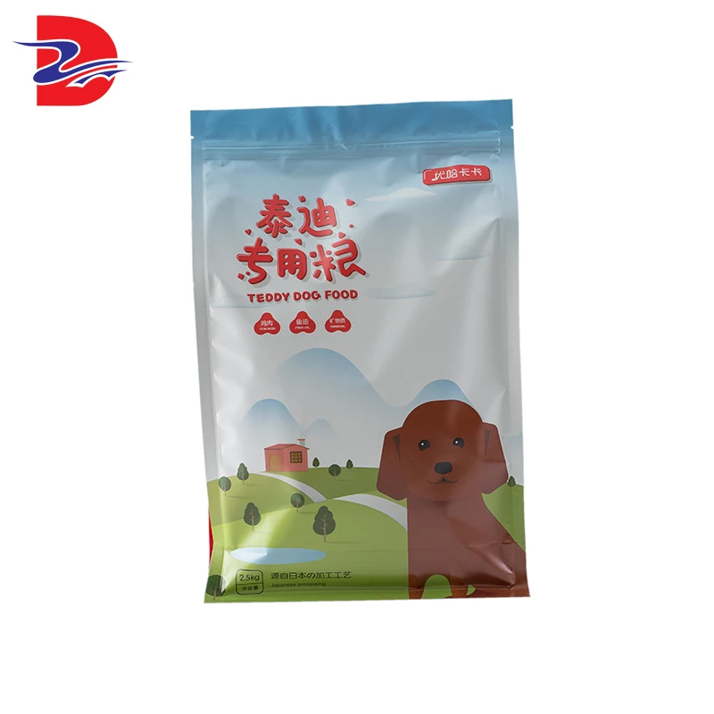 Factory direct sale composite aluminum plating stand up pouch zipper pet food packaging bag