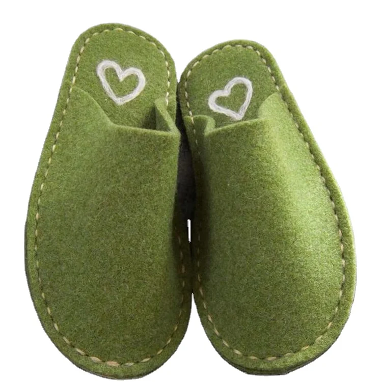 Wholesale Comfortable non slip Indoor home house bedroom hotel handmade wool felt slipper