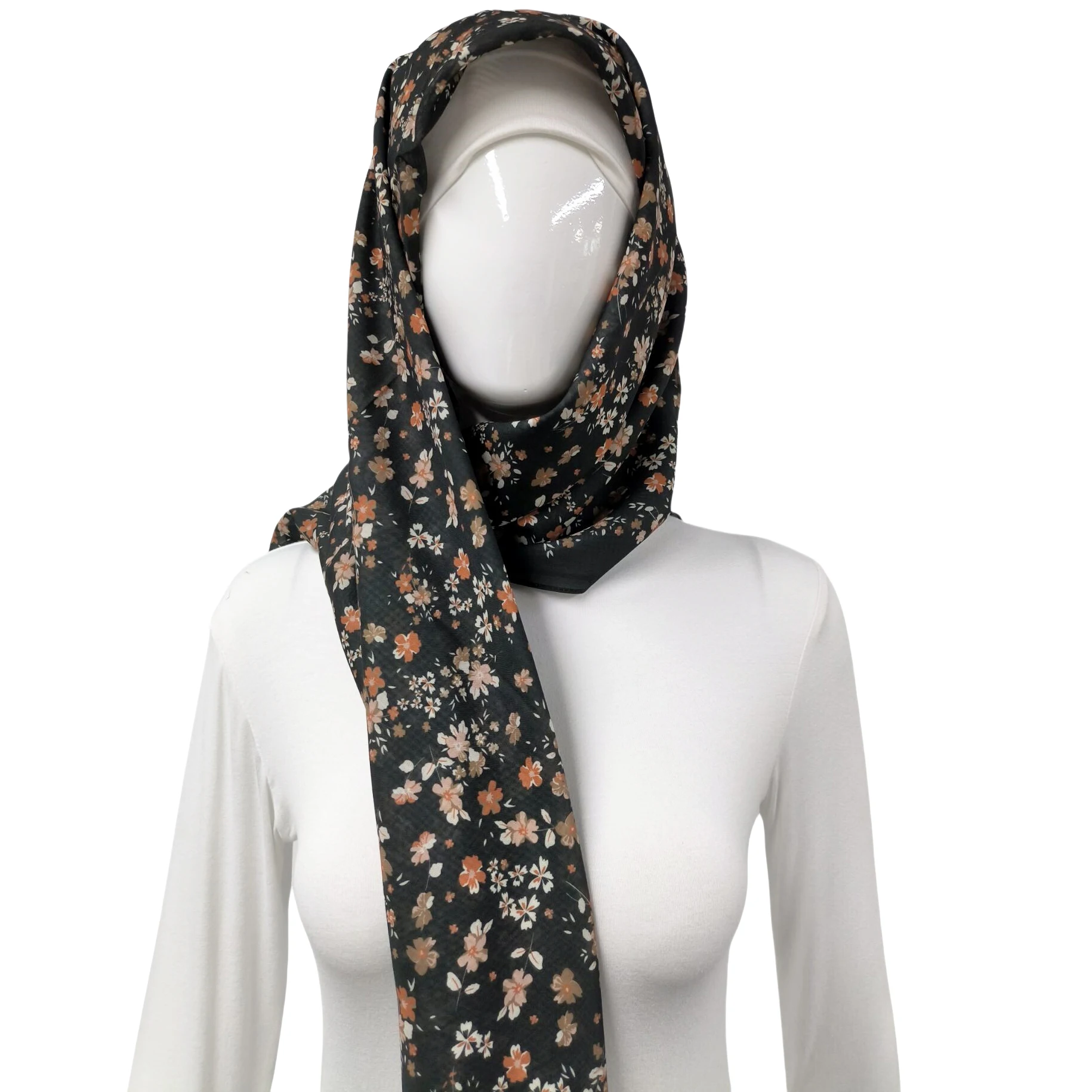 Wholesale Custom Design 110*110cm Islamic Muslim Cotton Voile Hijab Square Digital Printed Tudung Bawal Malaysia Scarves Shawls