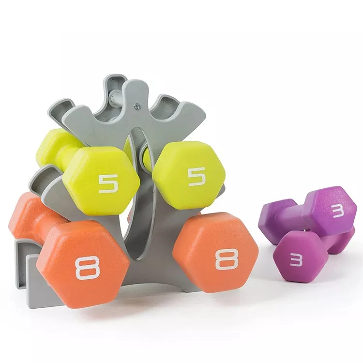 Color Rubber Hex Vinyl  Neoprene Standard weights Dumbbells Sets