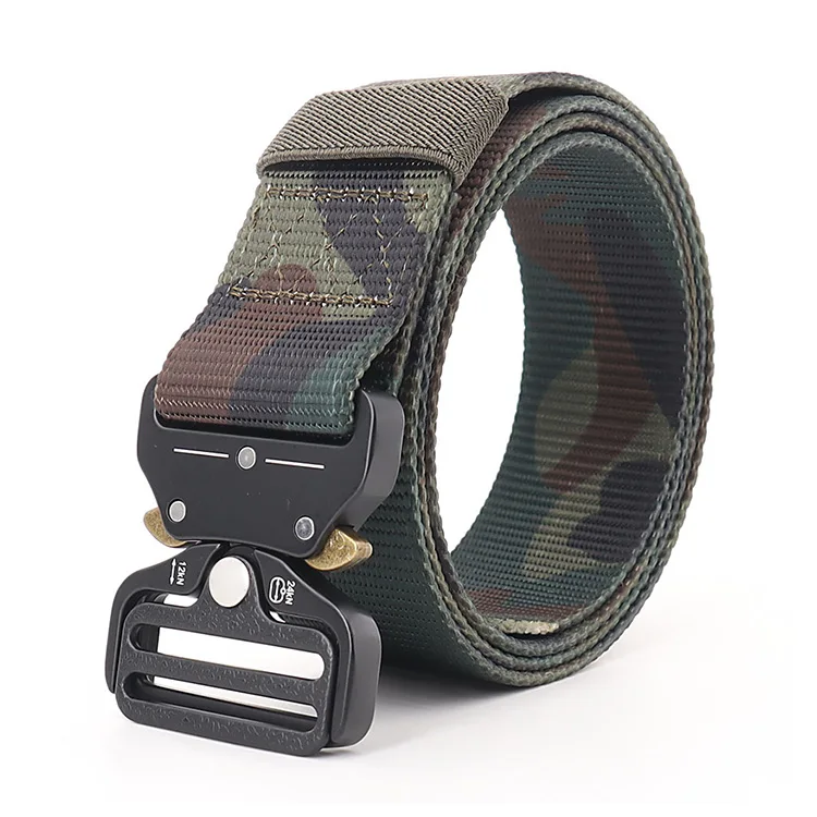 Камуфляжный высокопрочный полиэфирный ремень mil-spec, тактический пояс с металлической пряжкой