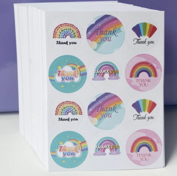 custom wholesale logo sticker thank you label planner sealing sticker