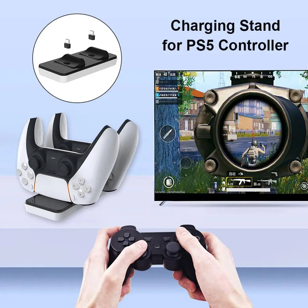 Portable Wireless Game Dual Controller Charging Dock Station Game Accessories Controller Charger For SONY for Playstation 5