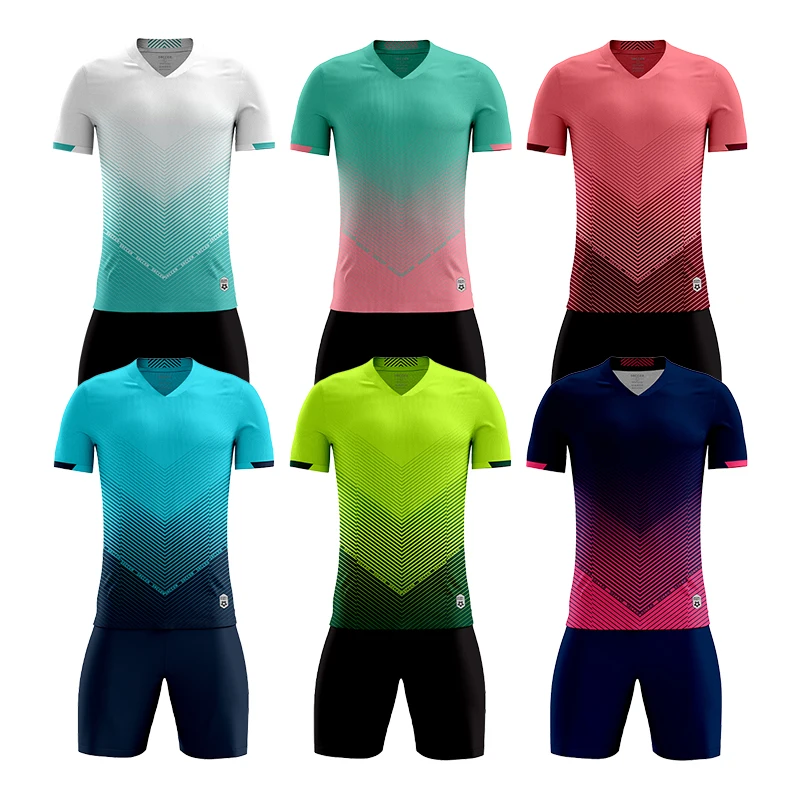 Youth Kids Soccer Sets  Boy Football Jerseys Shirts Uniforms custom 100% polyester blue and white soccer uniforms for children