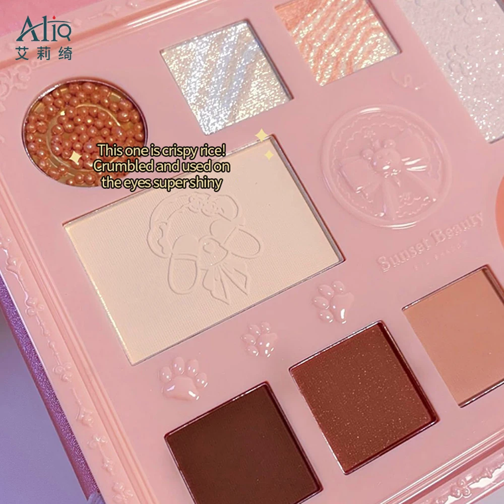 Support Custom Shape Eyeshadow Package Waterproof Colorful Beauty Bear High Pigment 9 Color Eyeshadow Pallets Makeup