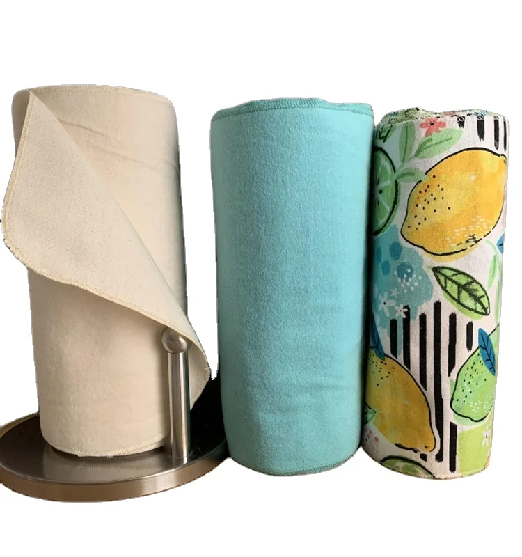 Custom Print Eco-friendly Reusable Bamboo Fiber Kitchen Towel Unpaper Towel Paperless Cleaning Cloth