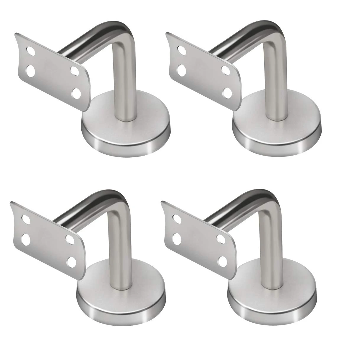 Stainless Steel Handrail Brackets Curved Handrail Brackets for Round Rails Stairway Wall Mounting Hardware Holders Railing
