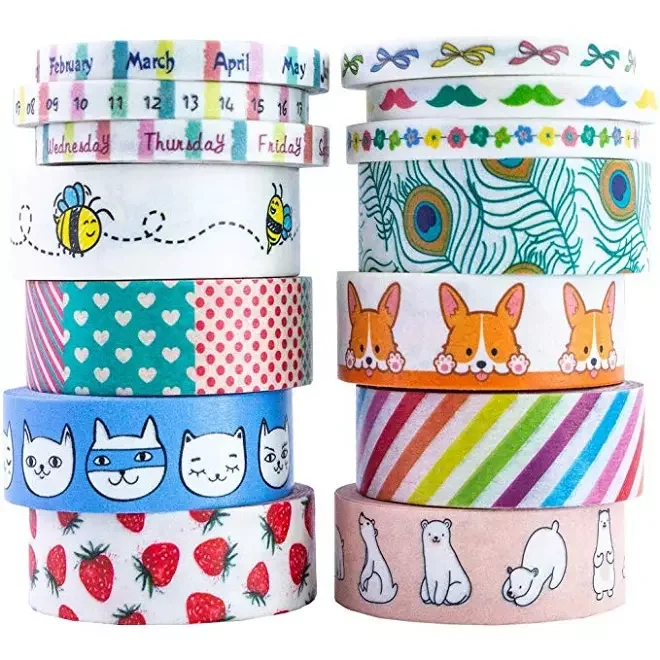 Bailida Balida Colorful Tape Scrap Booking Art Crafts Environment-Friendly Carton Cute Correction Adhesive Tape