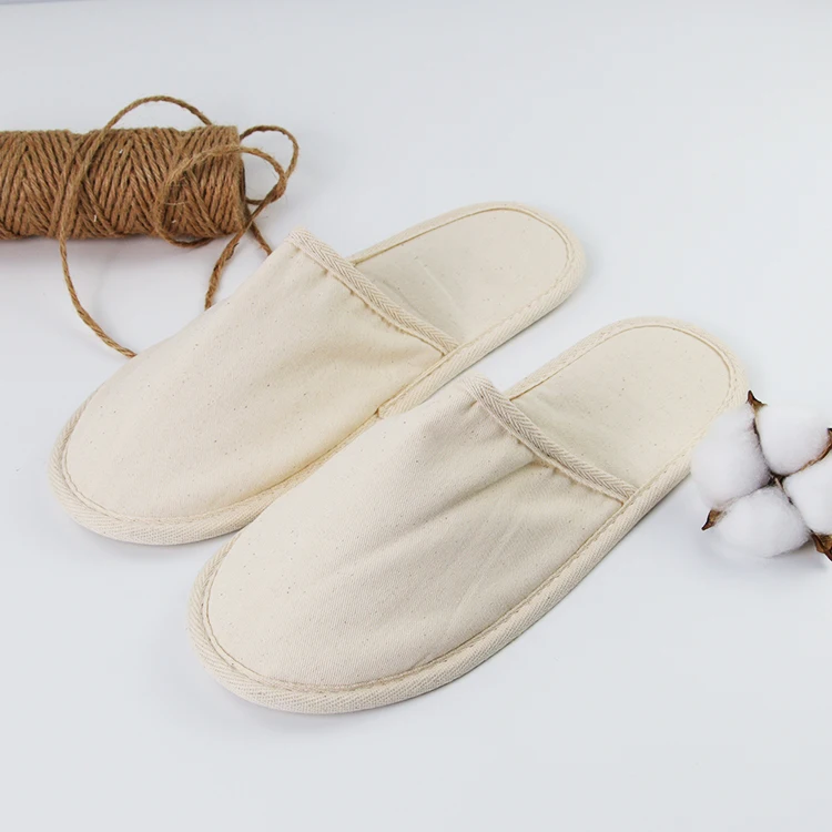 Eco-friendly Hotel Custom Slipper Fibre Thinned Cotton Slipper Degradable Eco Slippers
