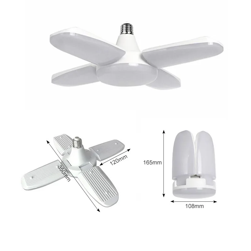 60 Вт Deformanle Светодиодная лампа вентилятора E27 регулируемый свет складной Вентилятор лезвие Светодиодная лампа 360 градусов Энергосберегающая светодиодная лампа