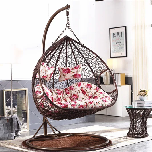 Patio Swings Double Seat Hanging Chair Garden Relax Hammock Wicker Rattan Hanging Double Swinging chair garden furniture hammock
