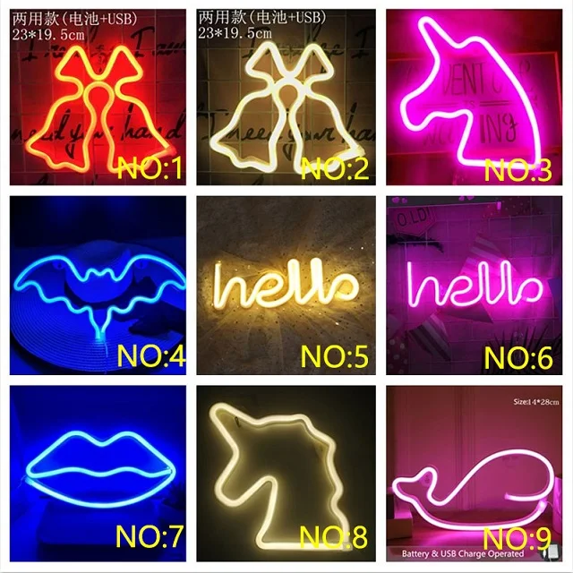 Wall Art Sign Bedroom Decoration Rainbow Hanging Fashion Custom Neon Animal Lights Night Lamp Led Neon Light For Home Party