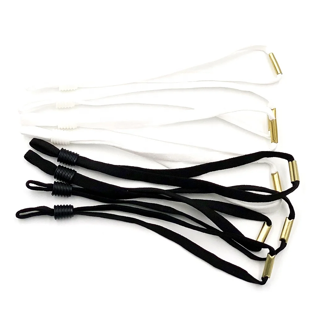 5mm Adjustable elastic band metal connected buckle ear loop with cord locks stopper