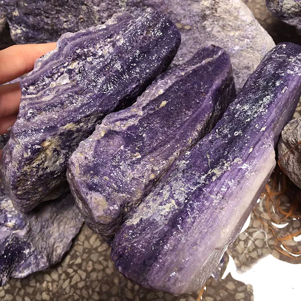 Natural jade raw stone wholesale high quality purple jade rough stone for sale