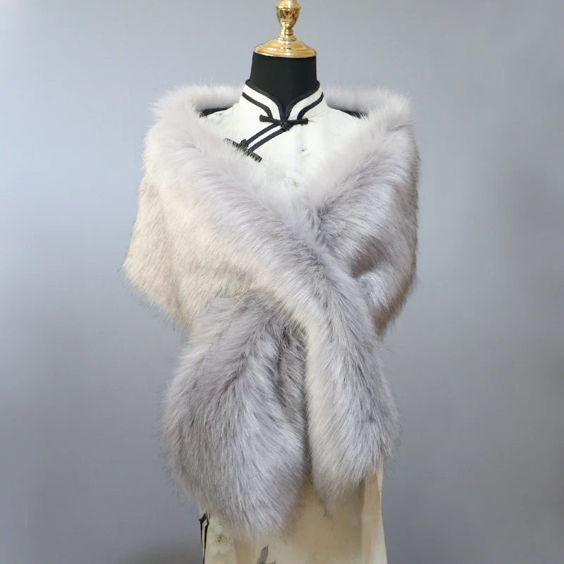 hot sale luxury soft fur shawl for wedding