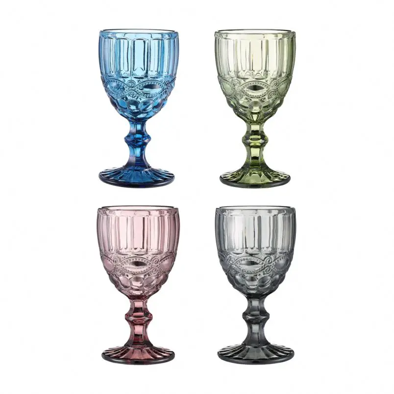 Luxury Good Quality Crystal Glass Red Black Pewter Wine Goblets