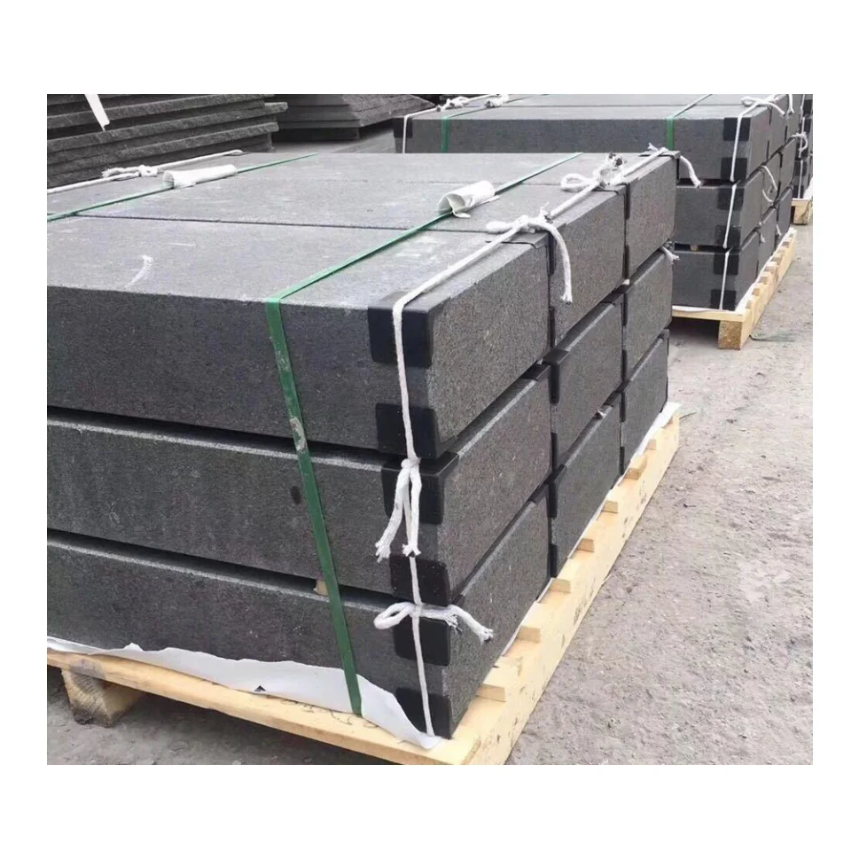 Light Grey Granite Kerb Stone For Landscaping Driveway Stone Curb Ramp Kerb Stone