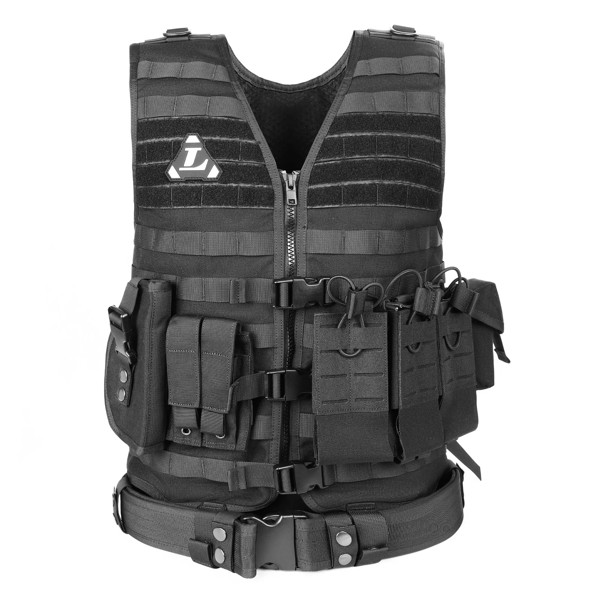 Tactical Gear Plate Carrier with Triple Linkage Pouch Adjustable Modularity Quick Release 1000D nylon Tactical Vest