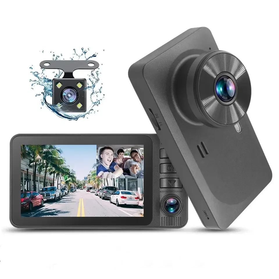 Full HD 360 Degree Car DVR Dash Cam 1080p Three Lenses Car Black Box with G-sensor and Loop Recording