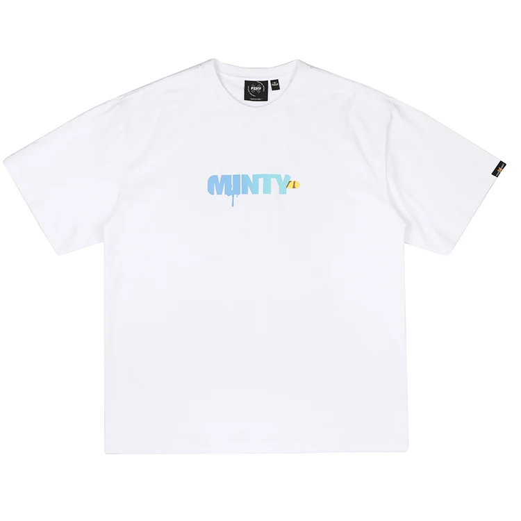 Оптовая продажа, хлопковая Футболка с круглым вырезом и принтом