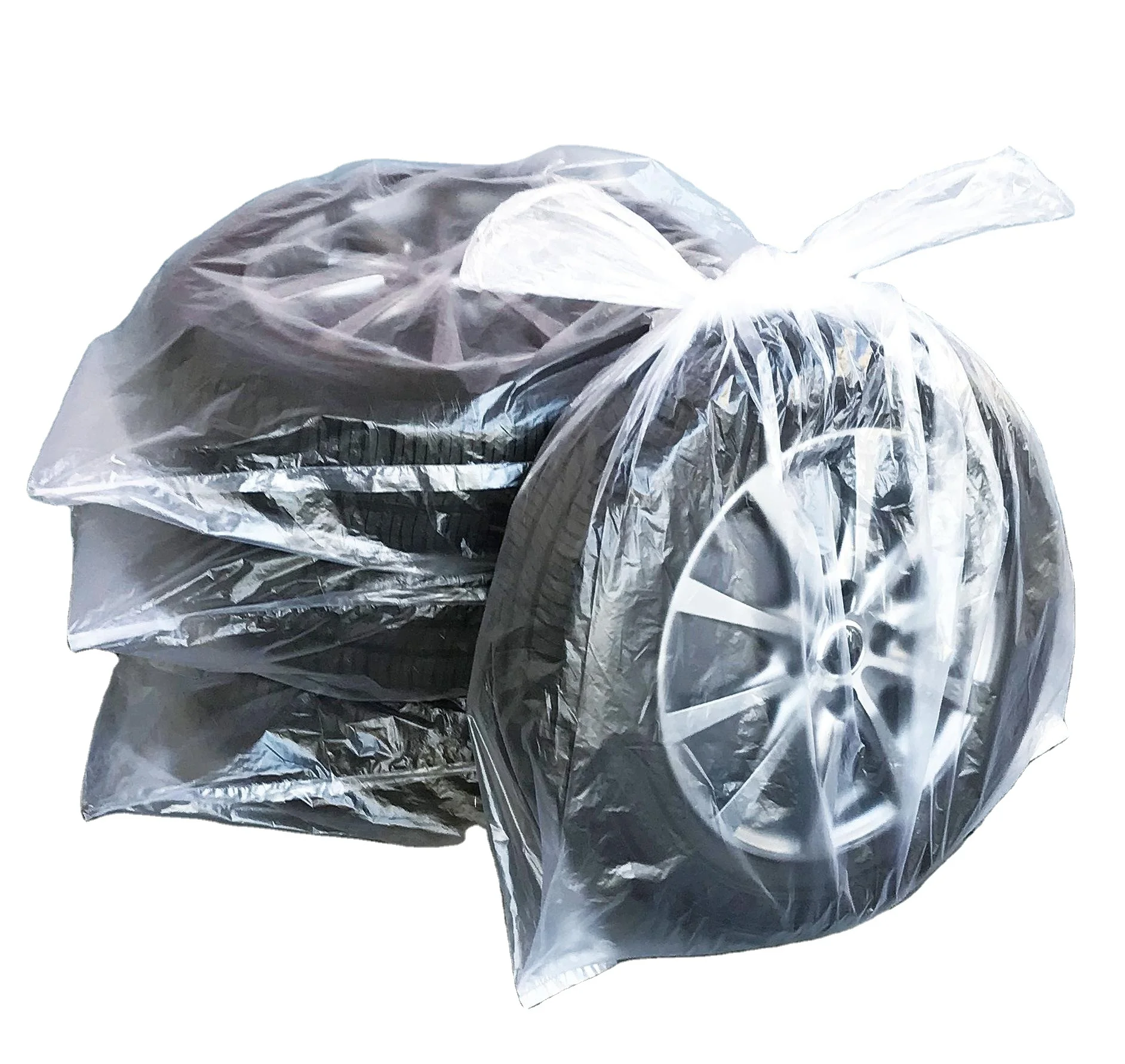 Car Tyre Storage Bag Waterproof Heavy Duty Washable Tear Proof Black White Wheel Cover Car Plastic Tire Bags