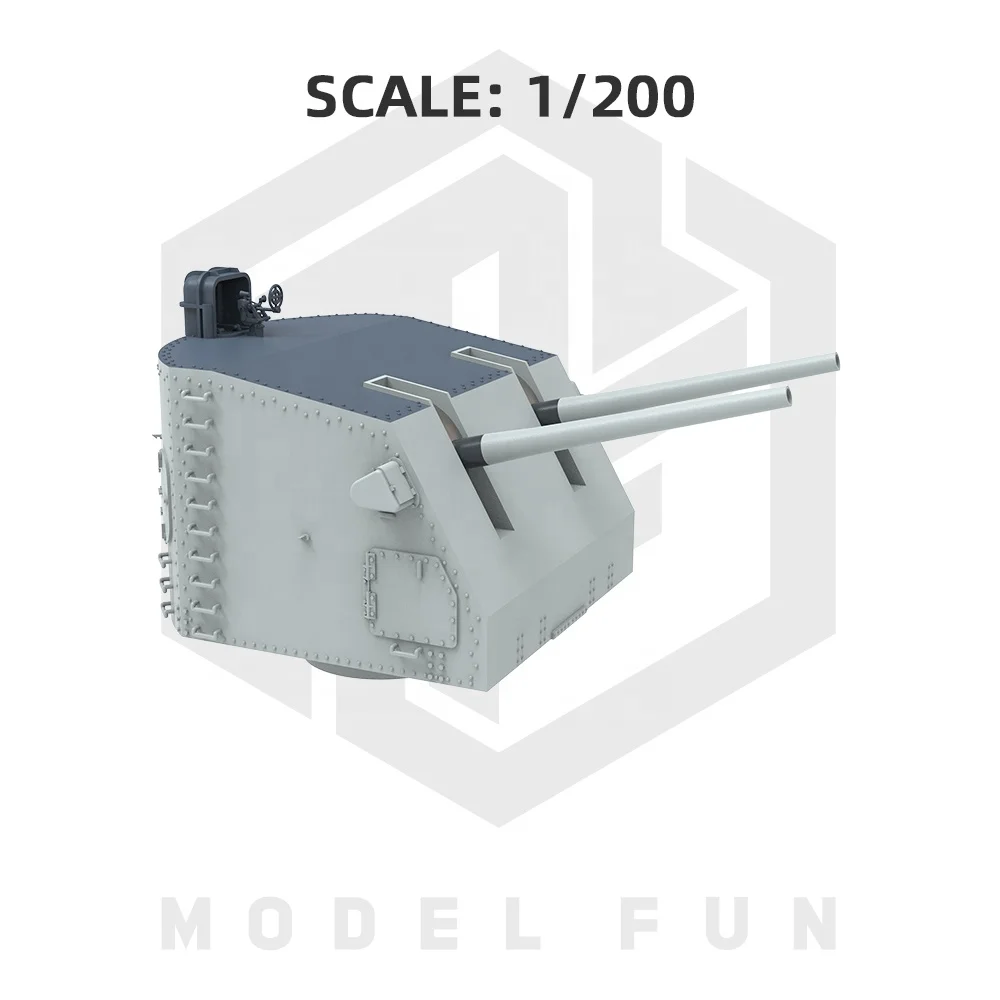 1/200 Mk28 127 мм пистолет с двойным креплением для военных кораблей USN 3D напечатанная модель морского оружия смолы MFP20025