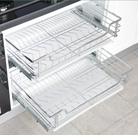  Flat Wire Kitchen Hardware Accessory Four Sides Dish Basket in